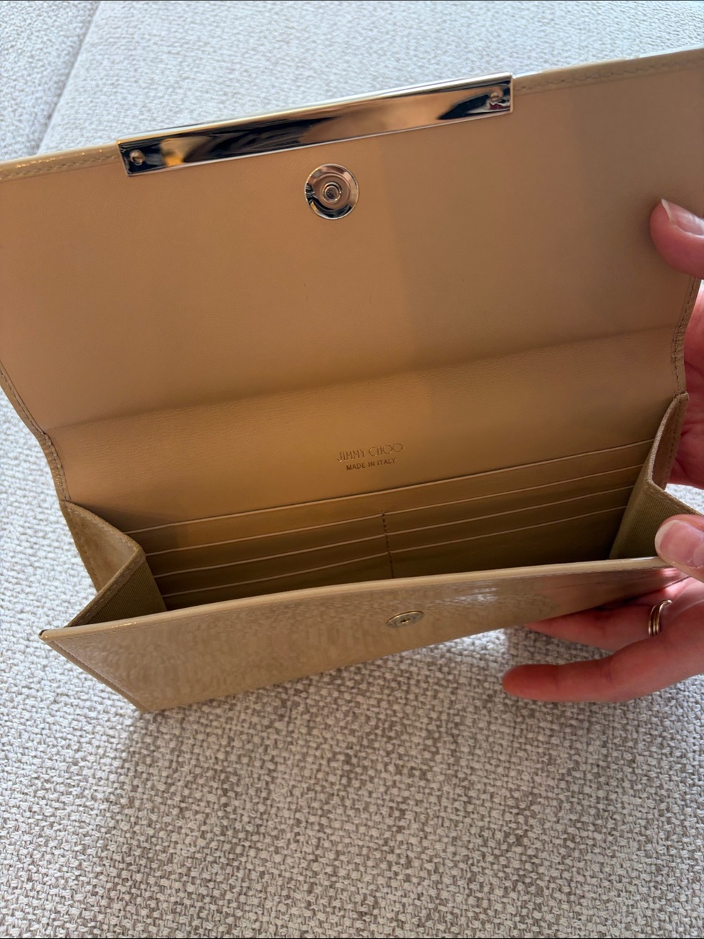 Jimmy Choo Nude Clutch with Gold Hardware - Picture 7 of 11